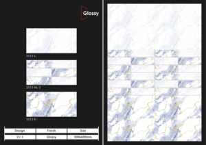 Azulejos cerámicos modernos para pared de baño y cocina, 300x600mm, acabado brillante/mate, efecto azúcar tallado, diseño de pared interior de lujo. - Product Image 2