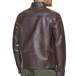 Chaqueta de motorista vintage personalizada para hombre, traje de otoño con cuello levantado y tela de lona, estilo informal - Product Image 3