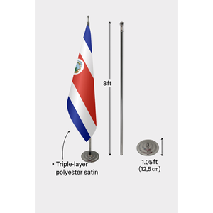 Drapeaux officiels d'intérieur du Costa Rica - Impression numérique sur satin, nylon, plastique, polyester, vinyle pour affichage automobile et assurance - Product Image 4