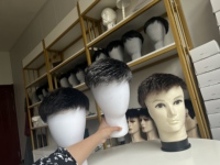 Yinshun - Toupee de Cabello Humano con Encaje Completo Europeo para Hombre, Disponible en Marrón, Negro y Rubio, Transpirable, con Partidura Libre