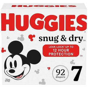 Huggies Snug Dry XXL Taille 7 Couches 92 Count Wholesale Pack Couches bébé en coton imprimé pour enfants 41 + Lbs Anti-fuite 4 + - Product Image 5
