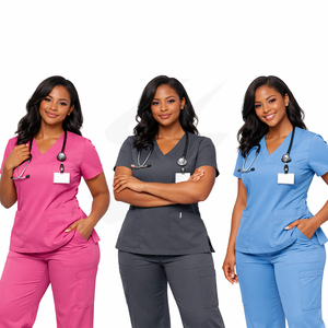 Premium Women Nurse Medical <b>Scrubs</b> <b>Set</b> Custom Uniform Factory Wholesale - Product Image 1