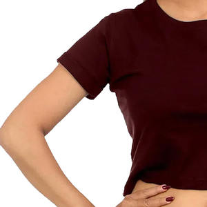 เสื้อครอปท็อปผู้หญิงคุณภาพสูง ผ้าถักระบายอากาศ 100% ผ้าฝ้าย ดีไซน์สั้นลำลอง - Product Image 3