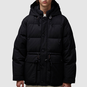 Veste matelassée à capuche pour homme en gros 2026, fermeture éclair sur le devant, logo, imperméable, respirante, hiver, extérieur, extrêmement chaude, faible MOQ - Product Image 1