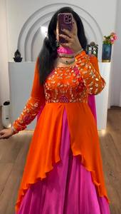 Conjunto de vestido de fiesta Georgette moderno y elegante para mujer, precio bajo, trabajo pesado, Dupatta, tacto étnico, venta al por mayor - Product Image 2