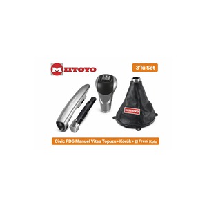 สำหรับ Honda Civic FD6 ปี 2006-2012 ชุดคริสตัล 3 ชิ้น ประกอบด้วยหัวเกียร์ คันเบรกมือ และหุ้มเกียร์หนัง - Product Image 2