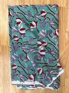 Comfortable Knitted Cotton Sanganeri Floral Block Printed Fabric Handmade Soft Fabric for Woman Clothing Wholesale - Product Image 2