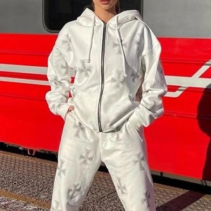 Y2k Zip Up Strass Lettre Imprimer Femmes Sweat À Capuche Tricoté Surdimensionné Hoodies Goth Punk Vestes À Manches Longues Sweats Streetwear - Product Image 5