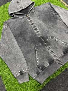 Vêtements de sport en molleton de coton avec fermeture éclair, survêtement de fitness ajusté avec fermeture éclair, survêtement de jogging en molleton personnalisé, survêtement de sport chaud - Product Image 2