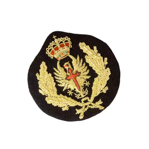 Badges faits main de qualité supérieure avec fil de bullion doré, badges de blazer, fil de bullion personnalisé, badges brodés faits main personnalisés - Product Image 3