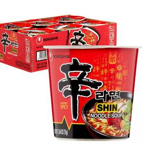 Nongshim Shin Ramyun 68G Taza Fideos instantáneos Ramen coreano Pot Paquetes de fideos Reino Unido STOCK - Product Image 4