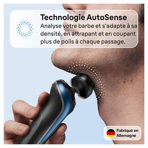 Rasoir électrique sans fil rechargeable pour homme, étanche IPX7, tondeuse à barbe avec tête de rasage flexible, utilisation humide/sèche et grille de rasage - Product Image 4