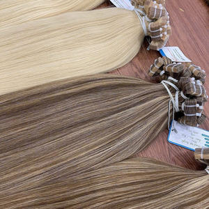 Salon vietnamien 100 bande de cheveux humains dans les extensions de cheveux pleine cuticule alignée Remy couleur bande cheveux - Product Image 1