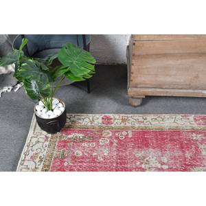 Vintage turco bohemio rojo beige alfombra 3,5X6,1 pies Patchwork lana látex área grande rectángulo pasillo mesita de noche alfombras habitación alfombra - Product Image 5