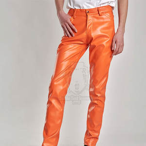 Pantalon en cuir délavé léger et décontracté pour homme, coupe droite, taille mi-haute, design sur mesure, le plus vendu en gros - Product Image 2