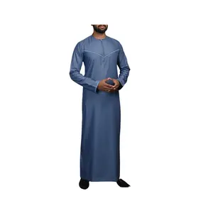 Jubbba en soie de qualité supérieure pour hommes taille personnalisée Thobes longs musulmans traditionnels Style ethnique décontracté confortable et respirant - Product Image 1