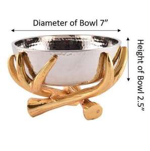 CUENCO CENTRAL PARA MESA DE COMEDOR CON CUENCO ACABADO EN ORO PARA USO DOMÉSTICO CUENCO DE ORO DE LUJO - Product Image 4