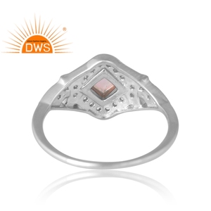 Hot Design Bague en argent sterling 925 avec opale éthiopienne naturelle et topaze blanche Fabricant de bijoux personnalisé - Product Image 2