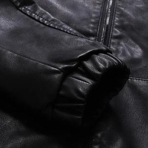 Veste de moto en cuir pour hommes, nouvelle version coréenne Slim Fit, à capuche, manteau pour hommes - Product Image 5