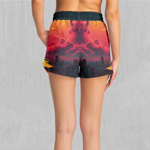 Concevez Votre Propre Short Deux Couleurs Respirant Écologique Imprimé par Sublimation pour Femmes Fabriqué au Pakistan - Product Image 4