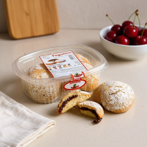 LUCANO AMARENA G.250X12 FAGAMA Biscuits sandwich doux et fruités semi-mous 250g en boîte - Product Image 3