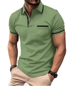 Maillot de golf pour hommes en coton 100% à manches courtes, surdimensionné, décontracté, personnalisable avec votre logo, de haute qualité, en gros - Product Image 3