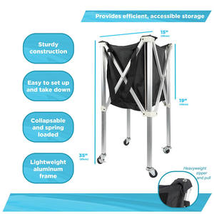 Tn02b Draagbare Tennisbal Hopper Mand Met Wielen Tennisbal Kar Voor 150 Pickleball Honkbal, Tennisbal Kar - Product Image 6