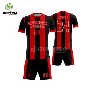 Maillots de football personnalisés de haute qualité, nouvelle version, impression par transfert thermique, uniformes de football pour équipe, short 100% polyester, séchage rapide - Product Image 1