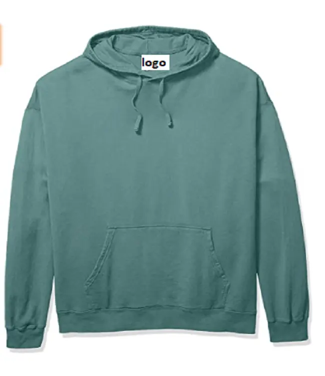 Sudadera con capucha para hombre, prenda de vestir cómoda y teñida, 50% Algodón, 50% poliéster, sin cierre, lavado a máquina