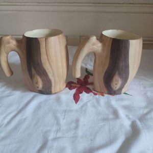 Tasse à café en céramique noire personnalisée avec poignée en bois tasse de style moderne avec poignée en bois pour cadeau pour Noël - Product Image 3