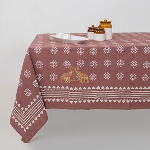 Colorful Vintage Dabu Floral Cotton <b>Tablecloth</b> Hand Block Print Jaipuri Artisan Table Cover for Home Hotel or Banquet Use - Product Image 2