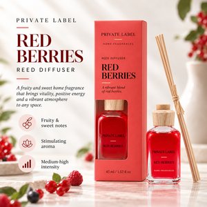 Difusor de Aromas con Aroma a Bayas Rojas de Marca Propia, 45 ml |   Fragancia para el Hogar Afrutada y Dulce |   Fabricante OEM España - Product Image 2