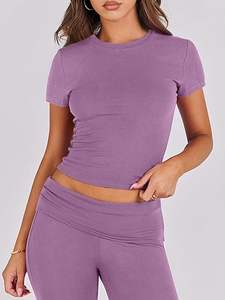 Fabricante de ropa de yoga | Venta al por mayor de ropa deportiva para mujeres | Conjunto de Top corto y mallas Ropa activa Ropa de gimnasio - Product Image 3