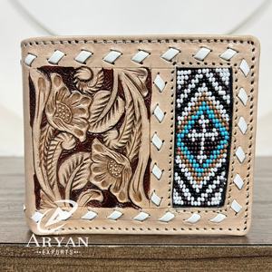 Nouvel arrivage Portefeuille de luxe en cuir véritable portable à blocage RFID Portefeuille à perles à deux volets en cuir véritable de haute qualité pour hommes - Product Image 1