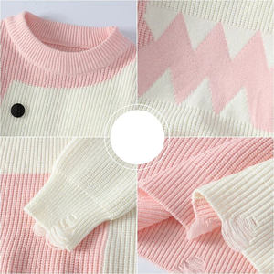 Pull rayé à col rond coupe ajustée pour hommes Pull d'hiver confortable et respirant tricoté à la main Style décontracté - Product Image 5