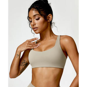 Wholesale Custom Nude Camila Sports <b>Bra</b> Heart Shape Scooped Cleavage Neckline New & High Impact Women's Gym Fitness Sports <b>Bra</b> - Product Image 1