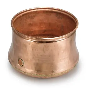 Olla para manguera contra incendios con acabado de cobre Natural, equipo de extinción de incendios, olla para manguera contra incendios, diseñador, maceta de Metal de cobre, tubería y planta verde