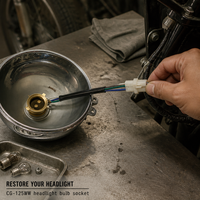 Prise de phare d'alimentation directe d'usine pour système d'éclairage de support d'ampoule de lampe avant de moto de CG-125WW