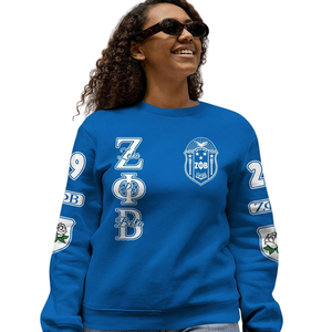 Zeta Phi Beta 1920 <b>Blue</b> Crewneck Sweatshirt <b>Women</b> Sorority Greek Apparel Pullover Embroidered - Product Image 5