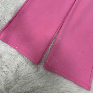 Ensemble de survêtement en gros pour l'hiver, taille plus, streetwear, sweat à capuche à manches longues uni, jogging, strass, design 2 en 1, coupe-vent, respirant - Product Image 5