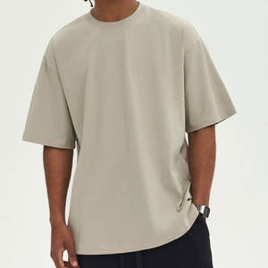 Logo personnalisé T-shirt uni en gros 250Gsm coton surdimensionné Boxy DTG T-shirt en boîte personnalisé T-shirt homme recadrée - Product Image 5