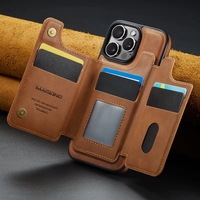 Support de carte magnétique en similicuir pour iPhone 18 17 Pro 16 Plus 15 14 13 12 – Coque de téléphone magnétique en cuir