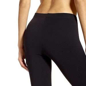 Fait sur mesure 95% coton 5% Spandex couleur noire Mid Waits Ladies Leggings meilleur prix d'usine Bangladesh - Product Image 6