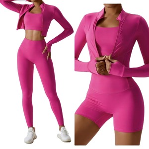 Conjuntos Deportivos para Gimnasio de 4 Piezas en Oferta al Por Mayor Ropa Personalizada Leggings de Entrenamiento Brasieres y Tops para Gimnasio Fitness y Yoga - Product Image 1