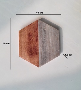 Vente chaude Personnalisé Blanc Marbre Acacia Hexagon Sous-verres Ardoise Matériel Napperon Pad Hôtels Cuisine Utilisation Salle À Manger Occasion Verre - Product Image 3