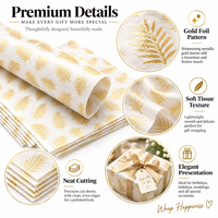 Papier d'emballage en rouleau personnalisé, imprimé, résistant à la graisse, recyclable, avec logo en feuille d'or, pour emballage cadeau de luxe, écologique, vente en gros
