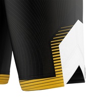 Shorts de basketball personnalisables grande taille respirants à séchage rapide noirs avec taille élastique imprimée pour hommes – Vêtements de sport fitness
