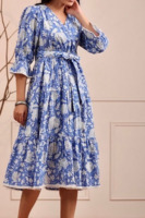 Imprimé Maxi femmes filles robe pur coton indien bloc impression tenue décontractée été soirée robe de soirée en gros longue Midi en vrac