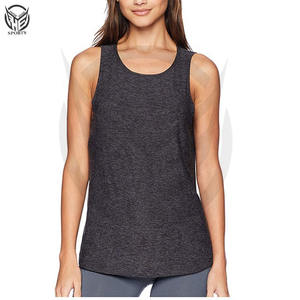 Ropa Deportiva verano moda mujer Racer back spandex logotipo personalizado ajuste ropa deportiva entrenamiento yoga camiseta sin mangas lisas camisetas sin mangas - Product Image 1