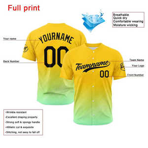 Camisa de béisbol sublimada personalizada para hombres adultos jóvenes transpirable de alta calidad con botones de cuello redondo camisetas transpirables - Product Image 5